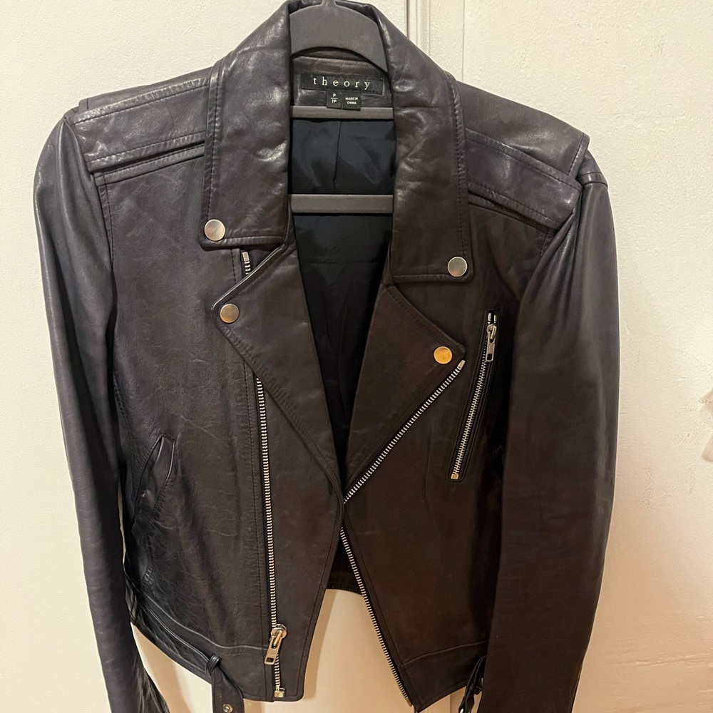 Theory leather moto jacket